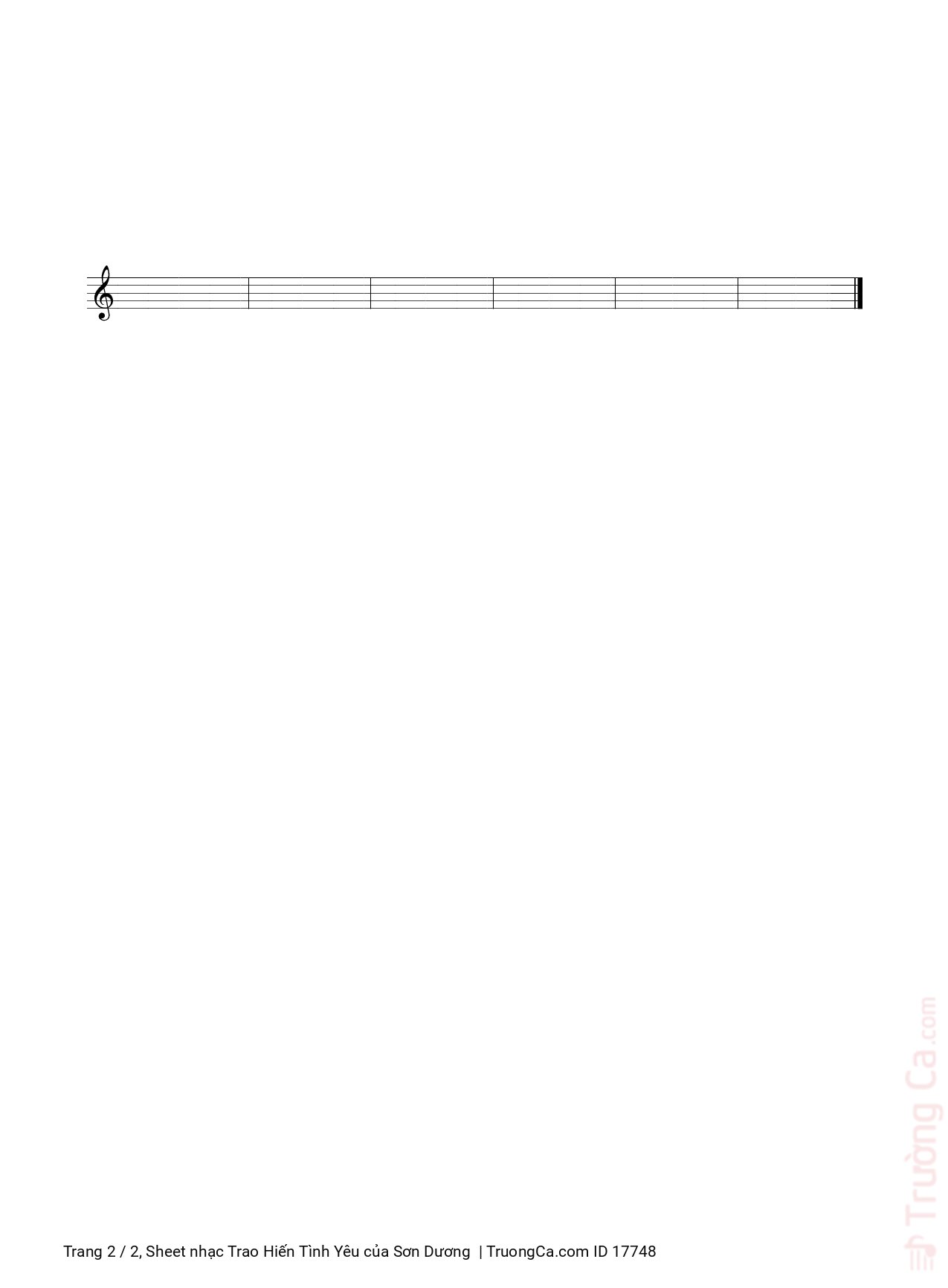 Page 2 of Sheet music PDF Trao Hiến Tình Yêu - Sơn Dương
