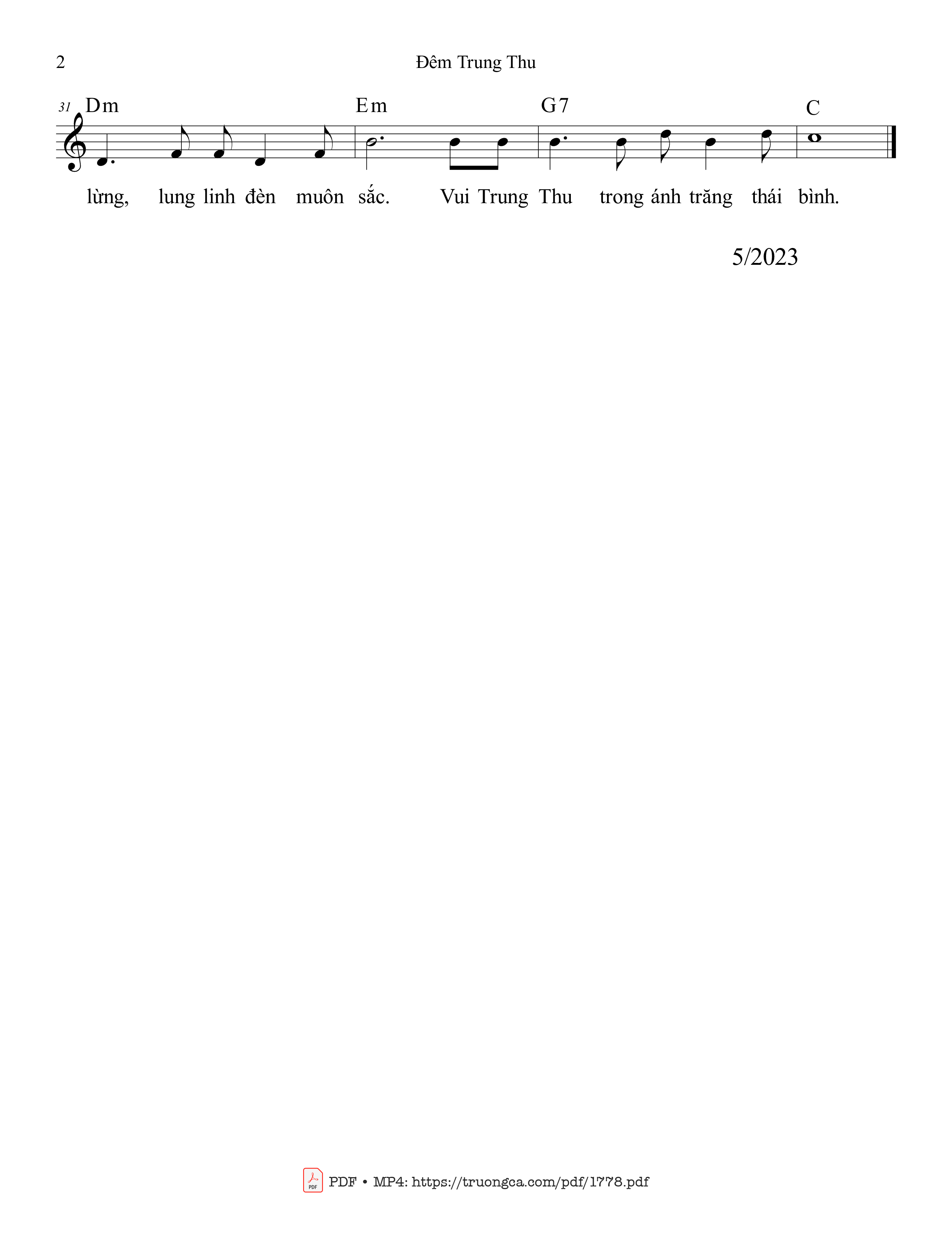 Đêm Trung Thu vạn vì sao sáng ngời Trăng đêm nay lung linh soi xuống đời, Trang 2