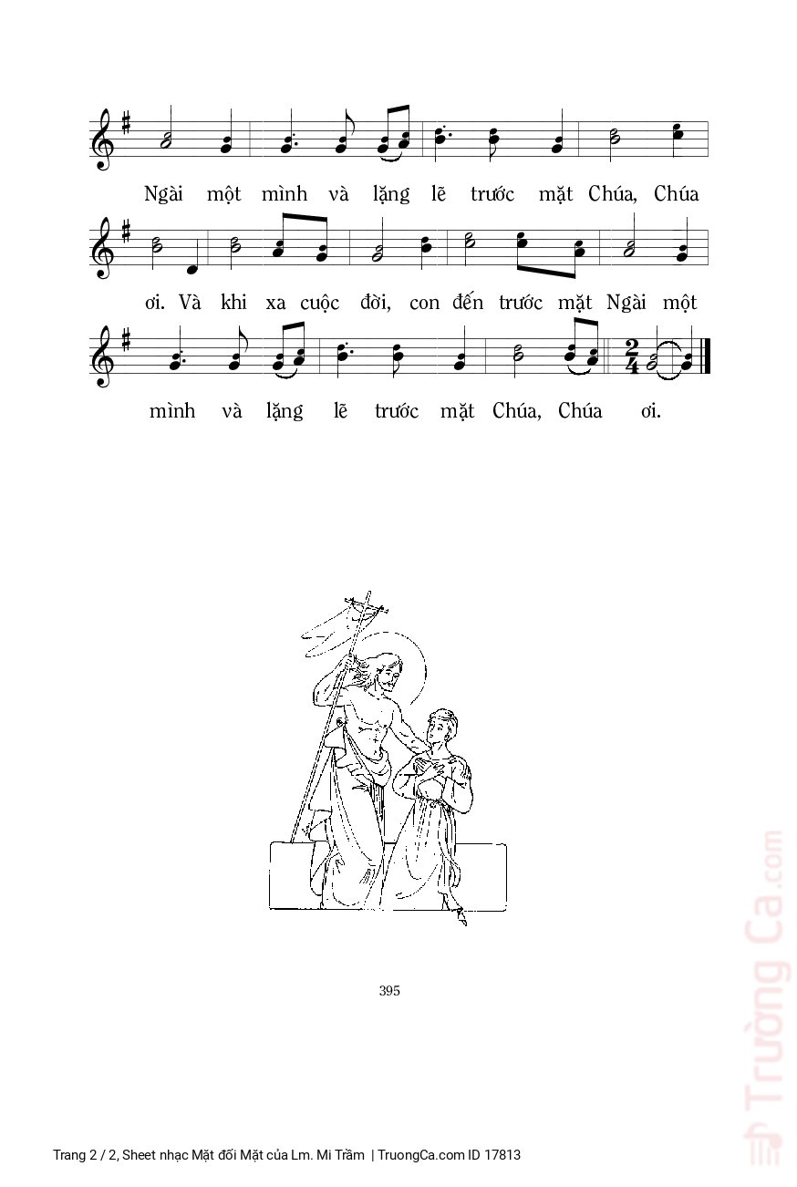 Page 2 of Sheet music PDF Mặt đối Mặt - Lm. Mi Trầm