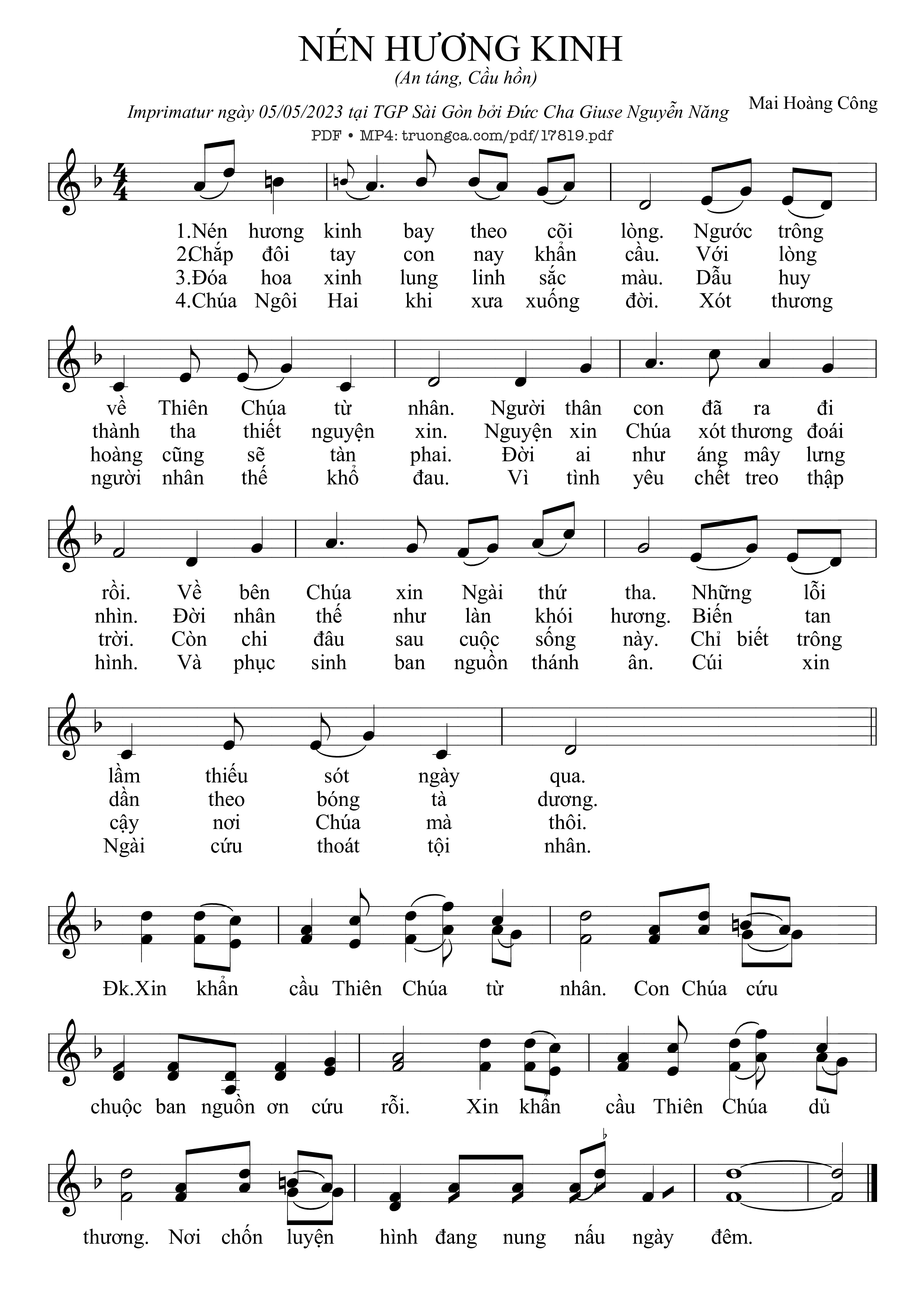 Sheet PDF of Nén Hương Kinh