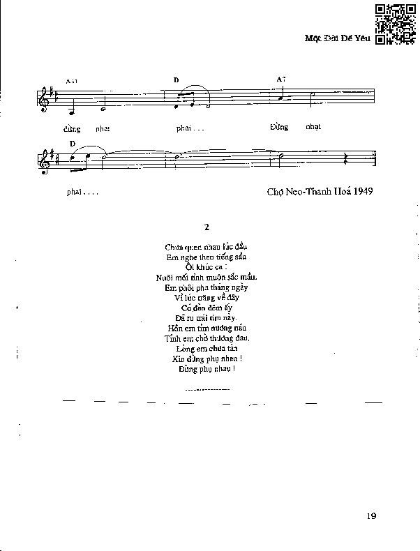 Page 2 of Sheet music PDF Đêm xuân - Phạm Duy