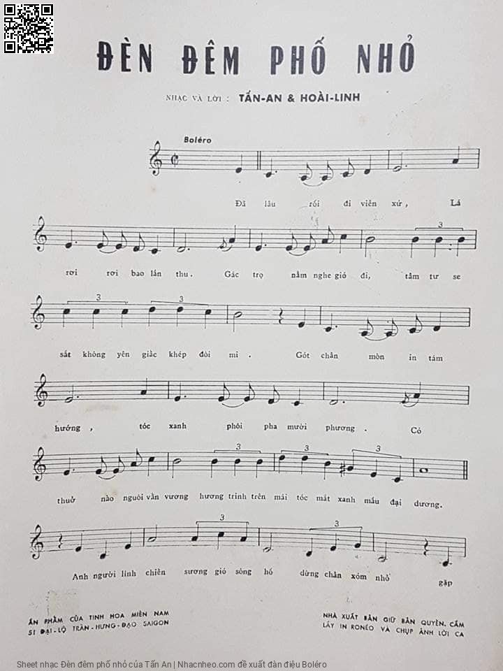 Page 2 of Sheet music PDF Đèn đêm phố nhỏ - Tấn An