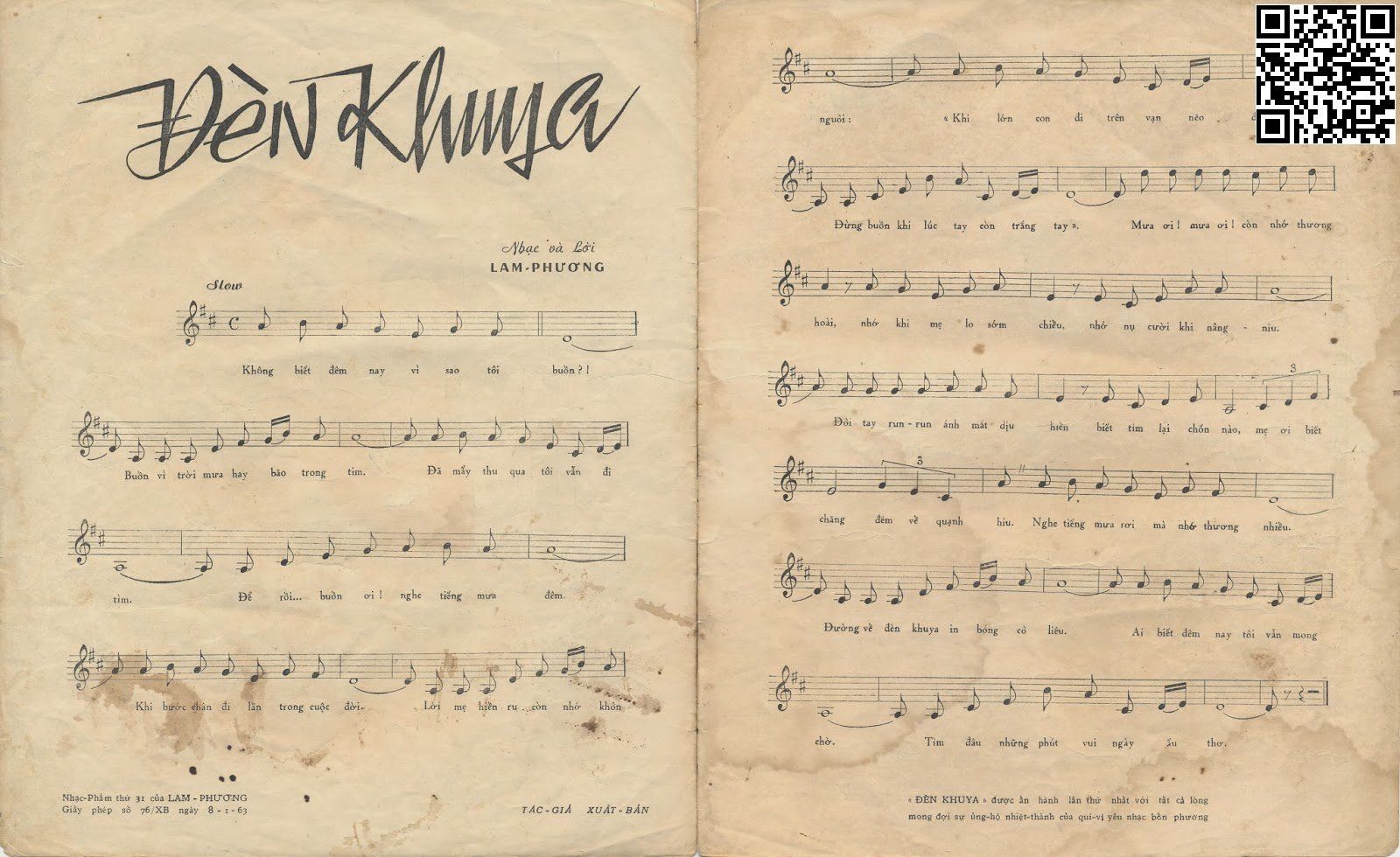 Page 2 of Sheet music PDF Đèn khuya - Lam Phương