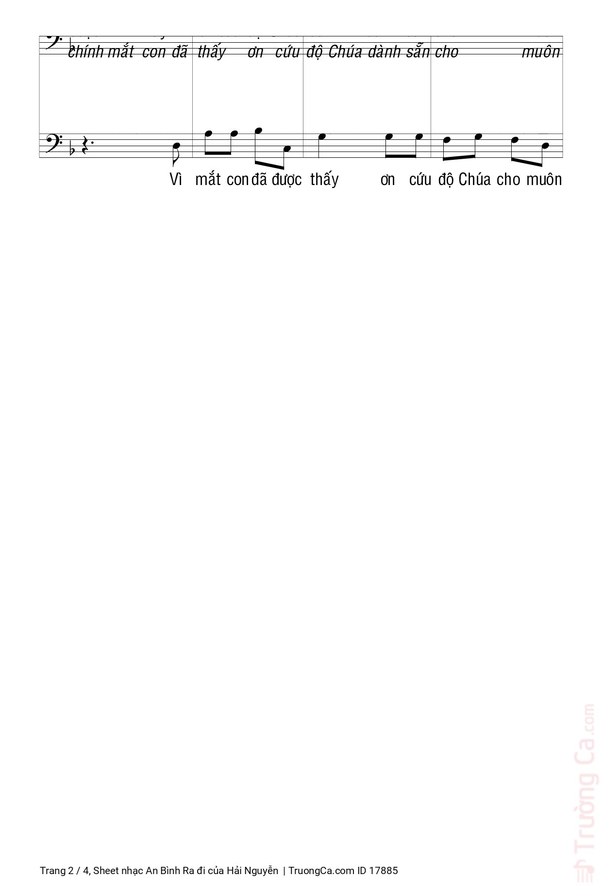 Page 2 of Sheet music PDF An Bình Ra đi - Hải Nguyễn