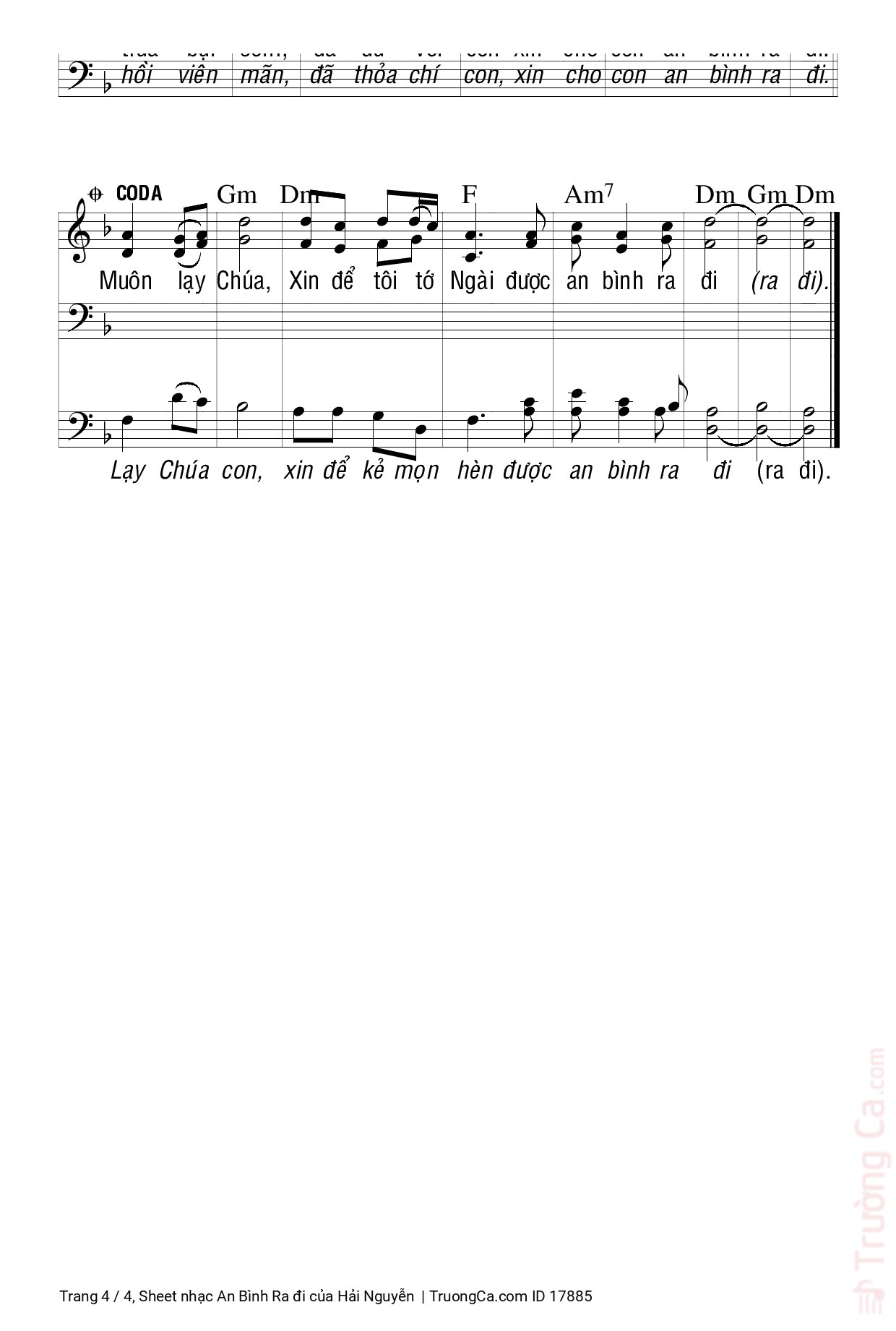 Page 4 of Sheet music PDF An Bình Ra đi - Hải Nguyễn