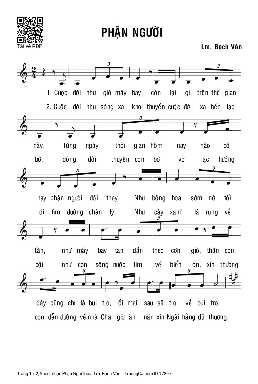 Sheet PDF of Phận Người