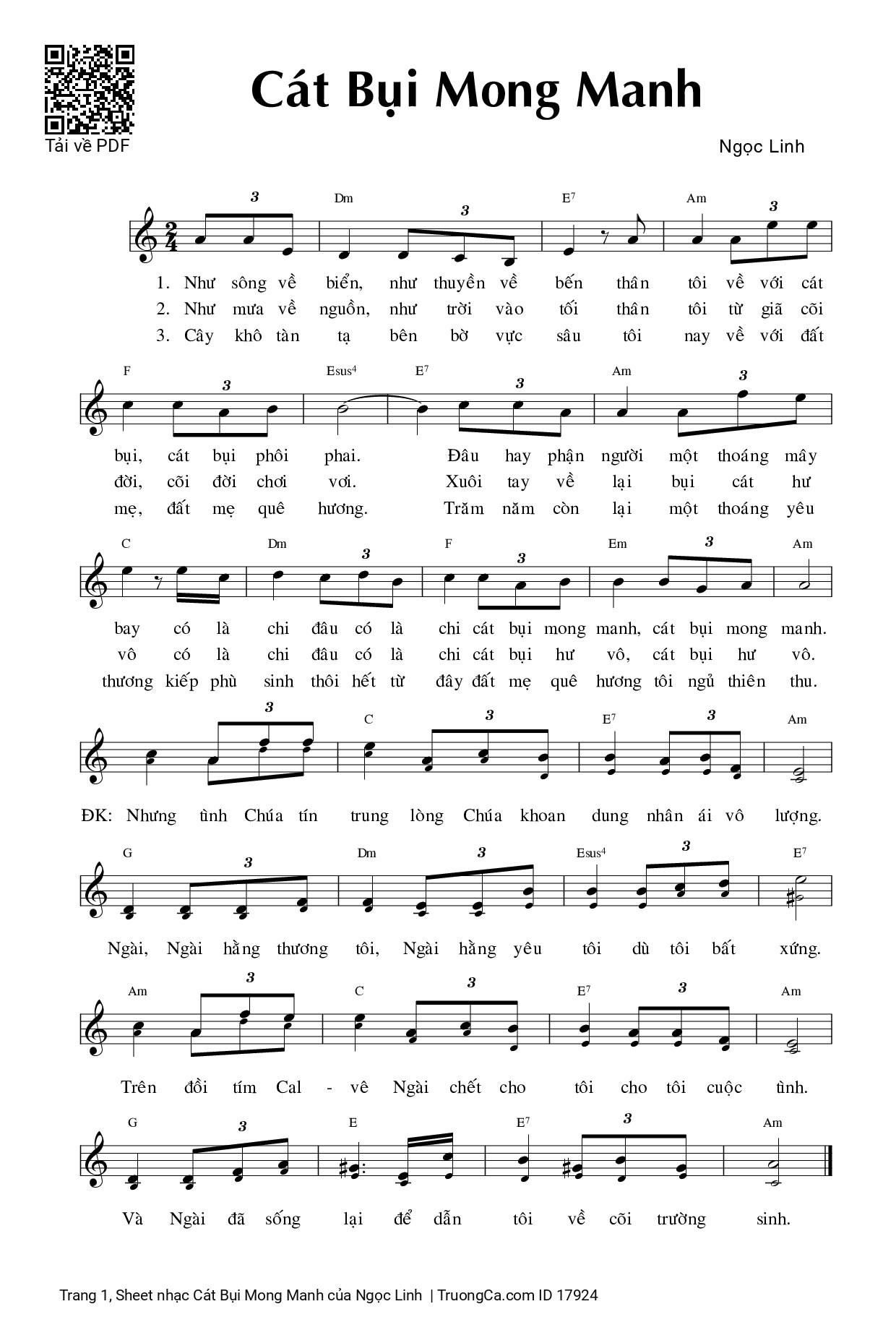 Sheet PDF of Cát Bụi Mong Manh