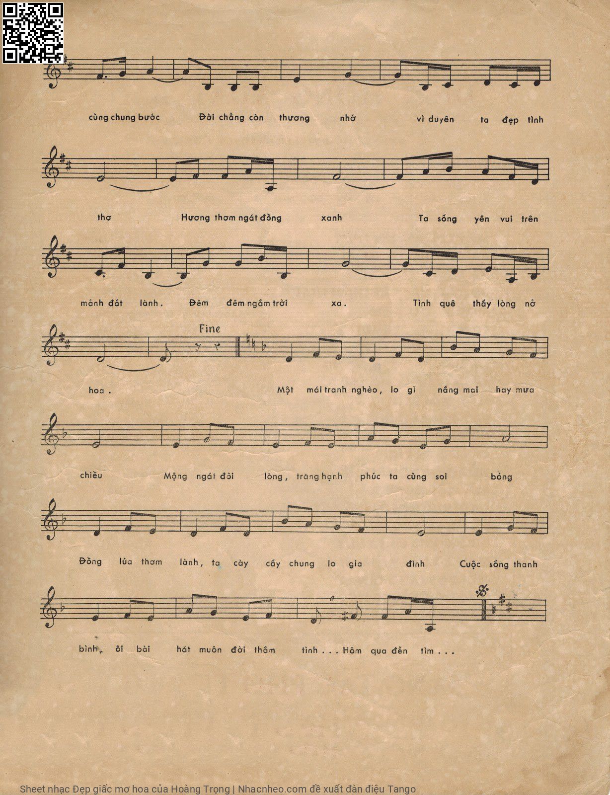 Page 3 of Sheet music PDF Đẹp giấc mơ hoa - Hoàng Trọng