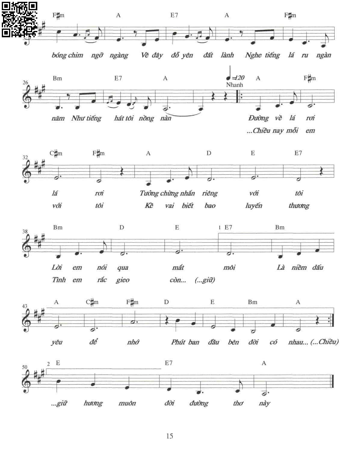 Cùng em đi giữa đường me Đường me xanh mướt nằm nghe, Trang 2