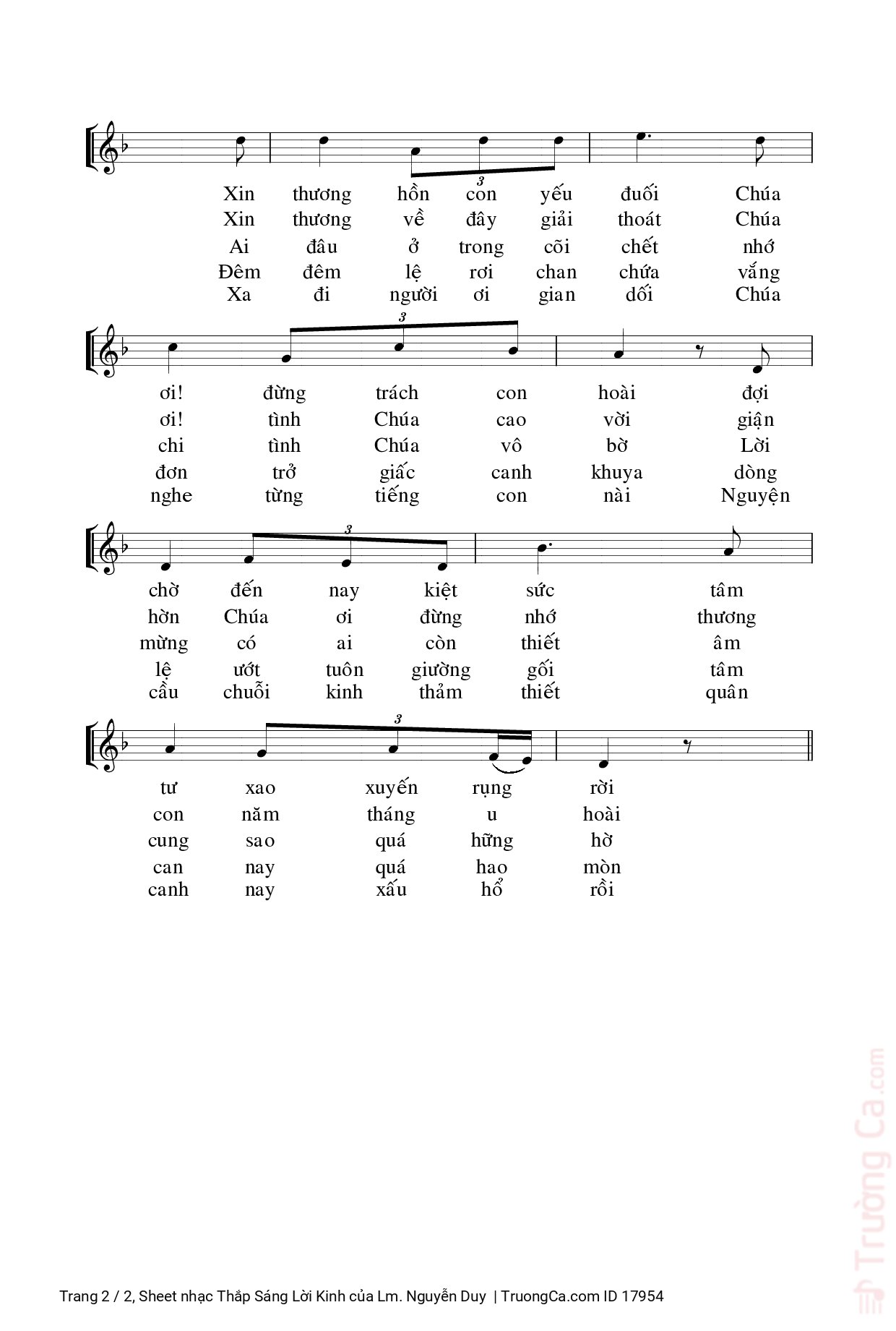 Page 2 of Sheet music PDF Thắp Sáng Lời Kinh - Lm. Nguyễn Duy