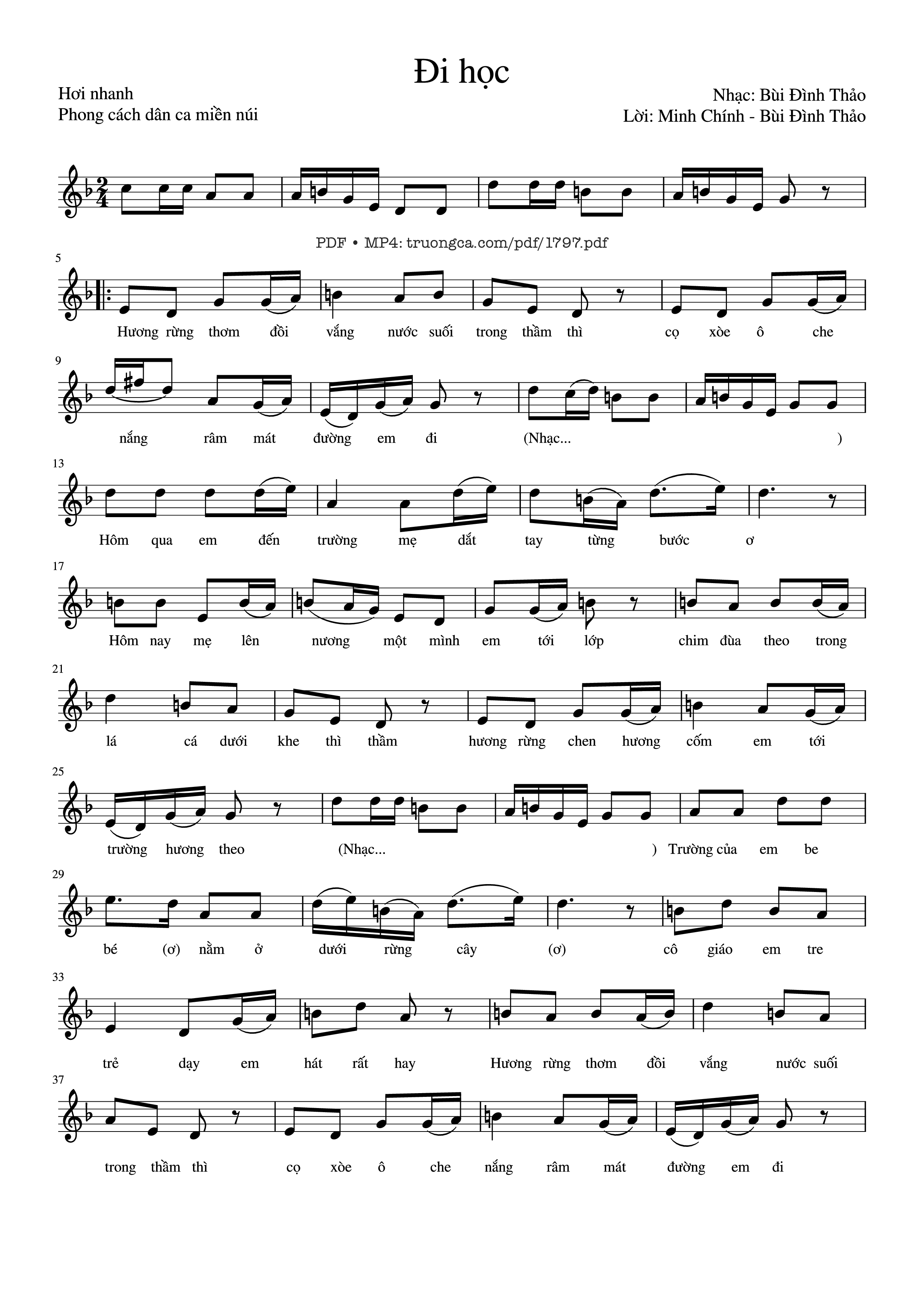 Page 1 of Sheet music PDF Đi học - Bùi Đình Thảo