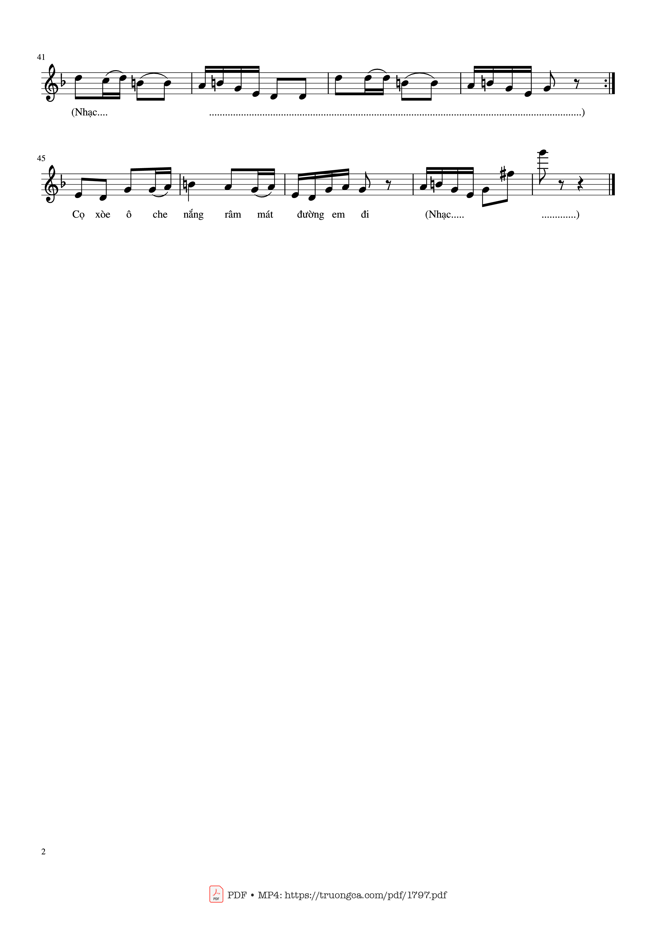 Page 2 of Sheet music PDF Đi học - Bùi Đình Thảo