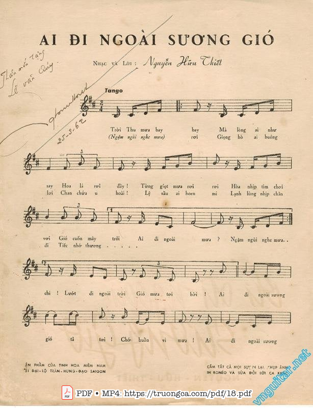 Page 2 of Sheet music PDF Ai đi ngoài sương gió - Nguyễn Hữu Thiết