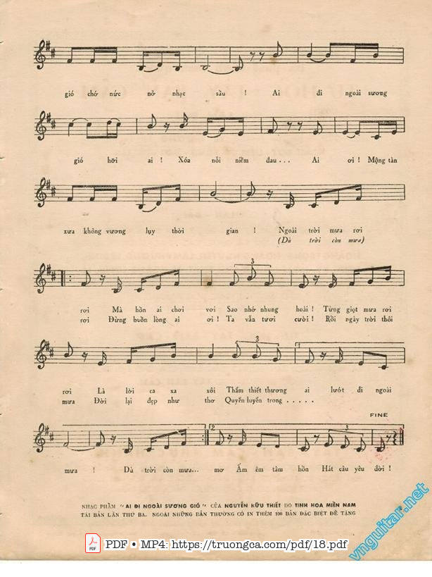 Page 3 of Sheet music PDF Ai đi ngoài sương gió - Nguyễn Hữu Thiết