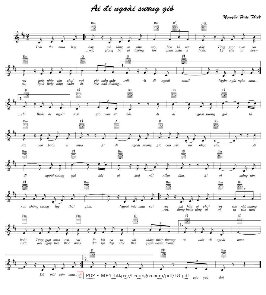 Page 5 of Sheet music PDF Ai đi ngoài sương gió - Nguyễn Hữu Thiết