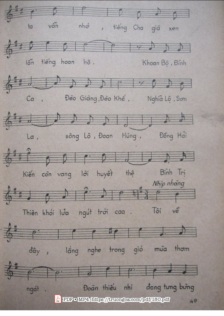 Page 4 of Sheet music PDF Ba Đình nắng - Bùi Công Kỳ
