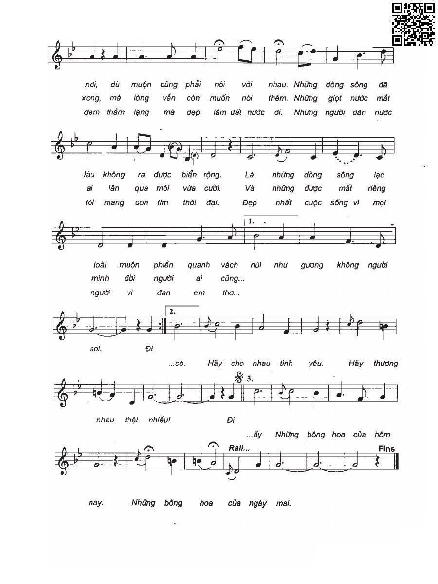 Page 2 of Sheet music PDF Đi qua vùng cỏ non - Trần Long Ẩn