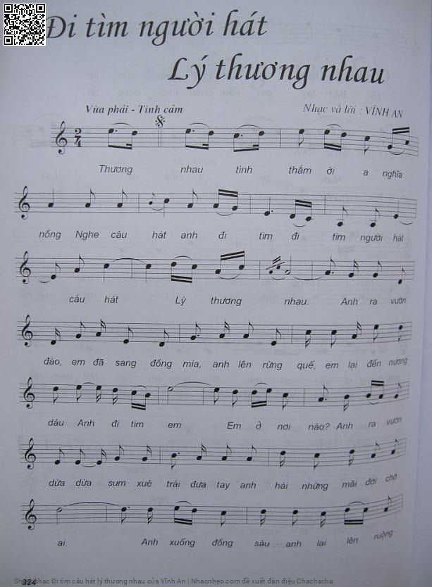 Sheet PDF of Đi tìm câu hát lý thương nhau