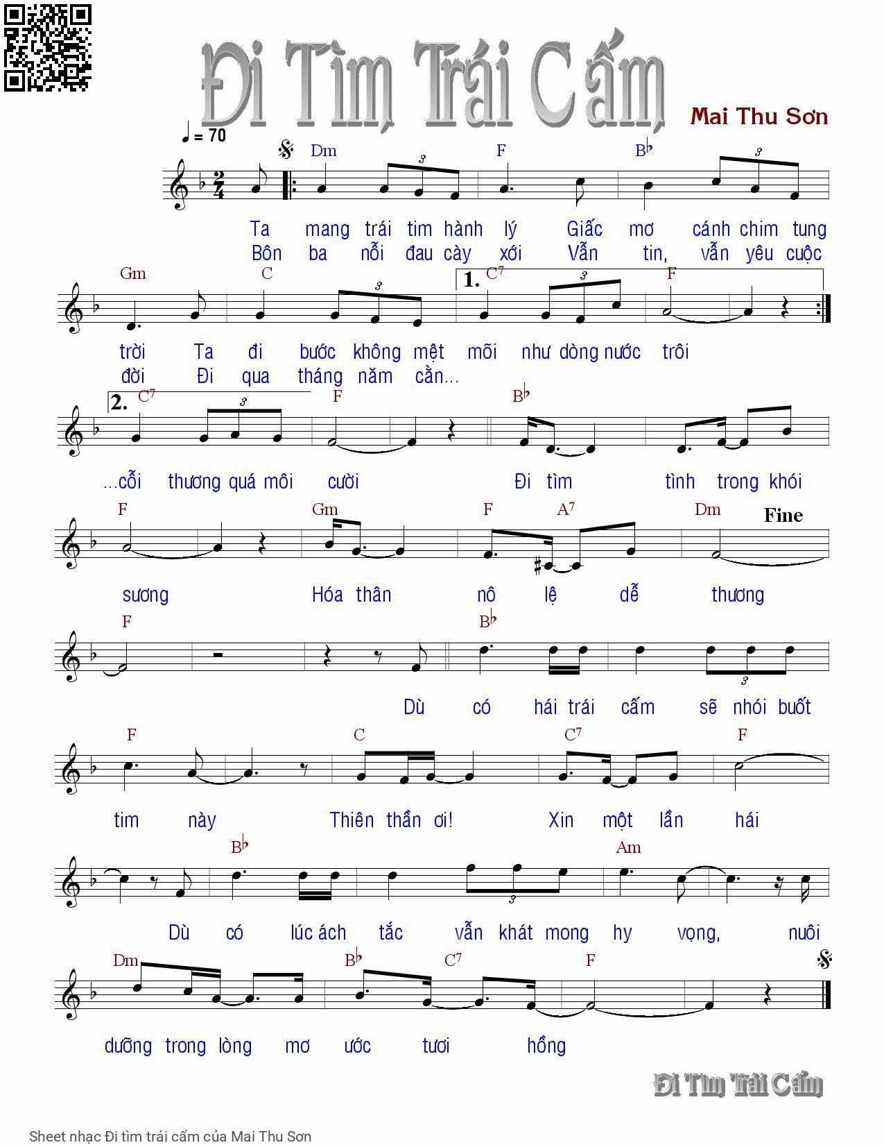 Sheet PDF of Đi tìm trái cấm