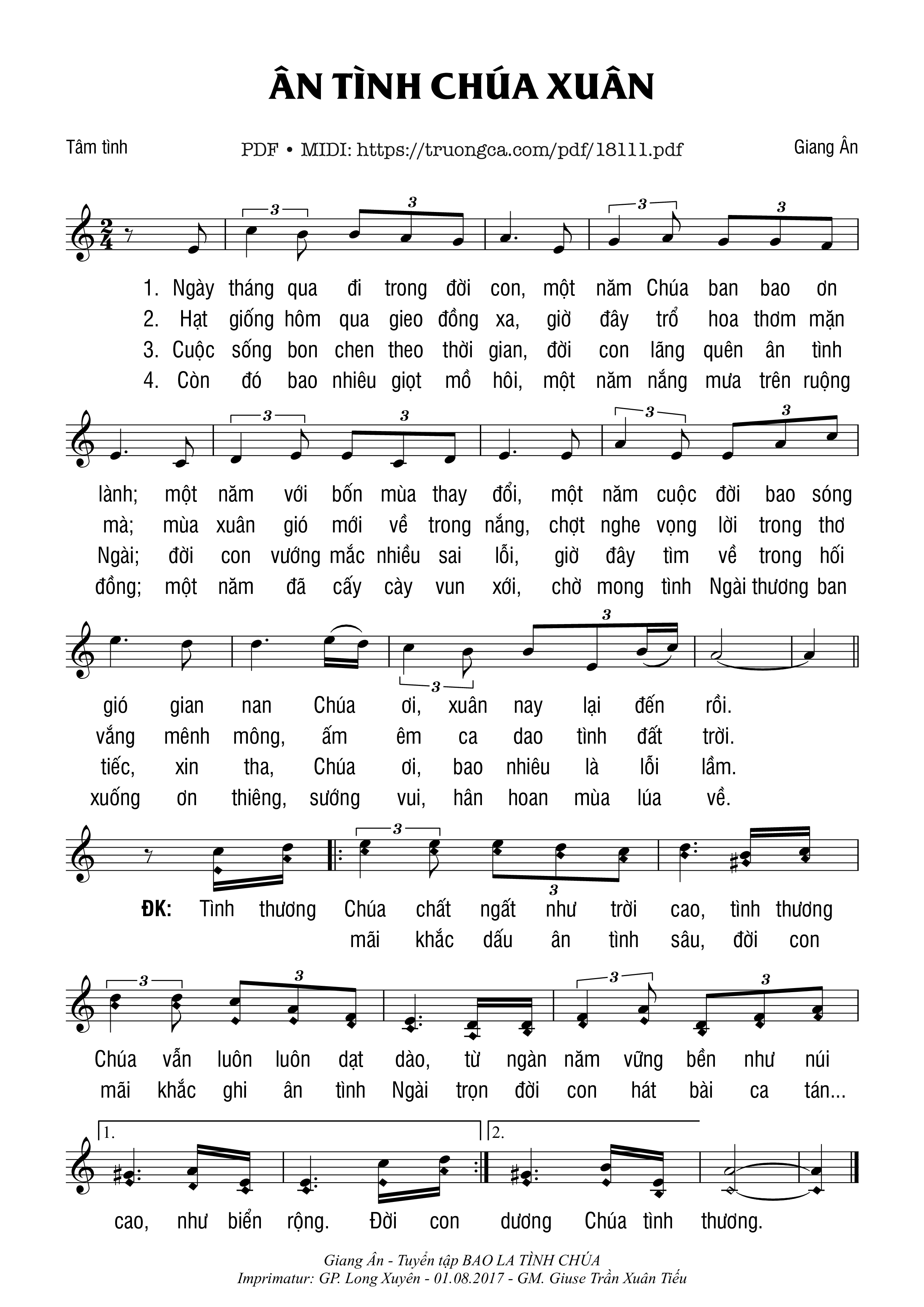 Ngày tháng qua đi trong đời con một năm Chúa ban bao ơn lành một năm với bốn mùa thay đổi, Trang 1