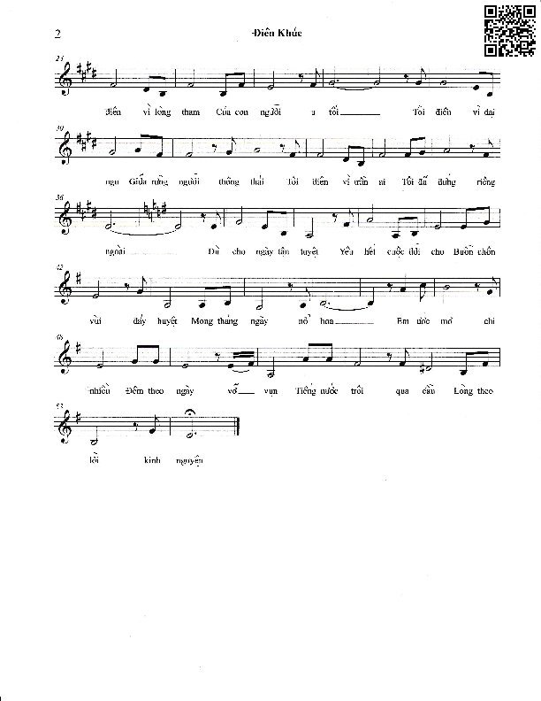 Page 2 of Sheet music PDF Điên khúc - Việt Phương