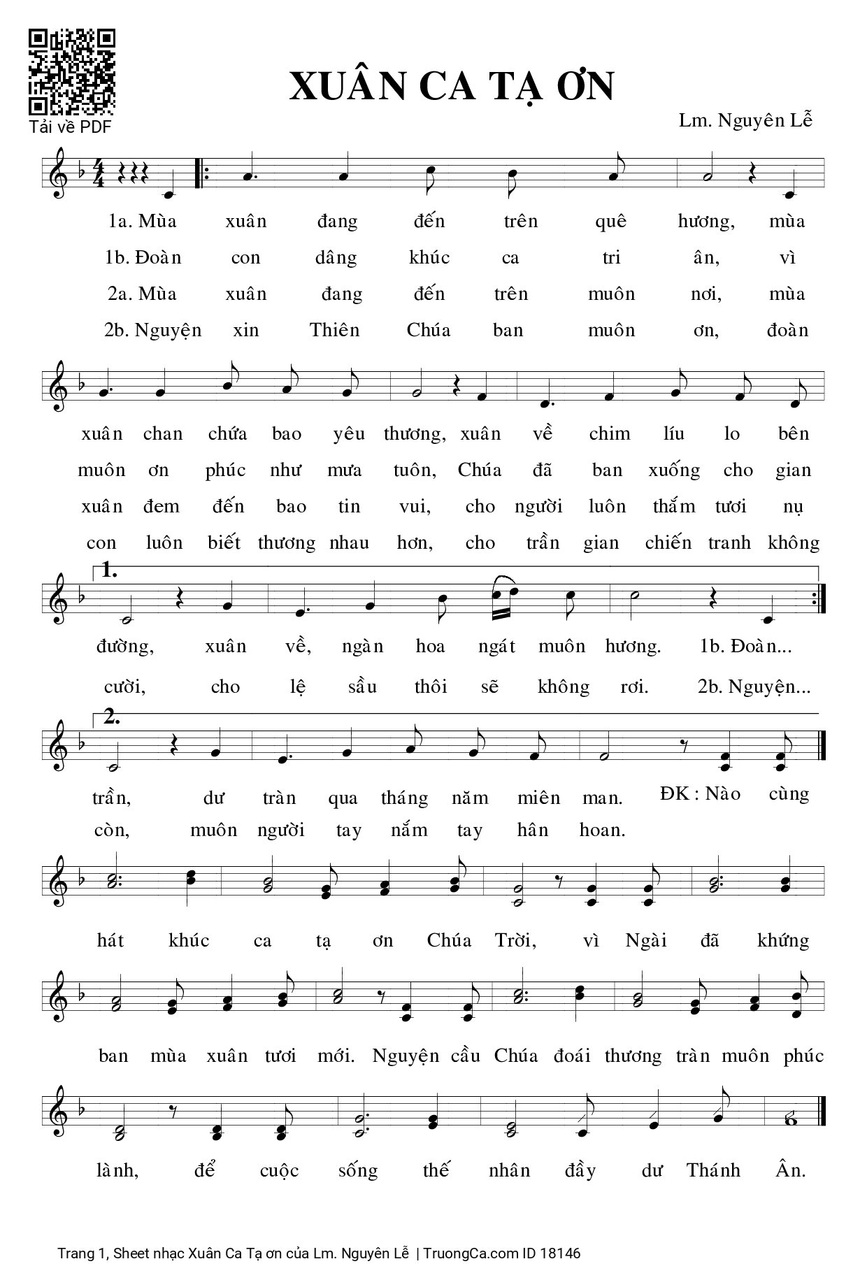 Xuân Ca Tạ ơn - Lm. Nguyên Lễ