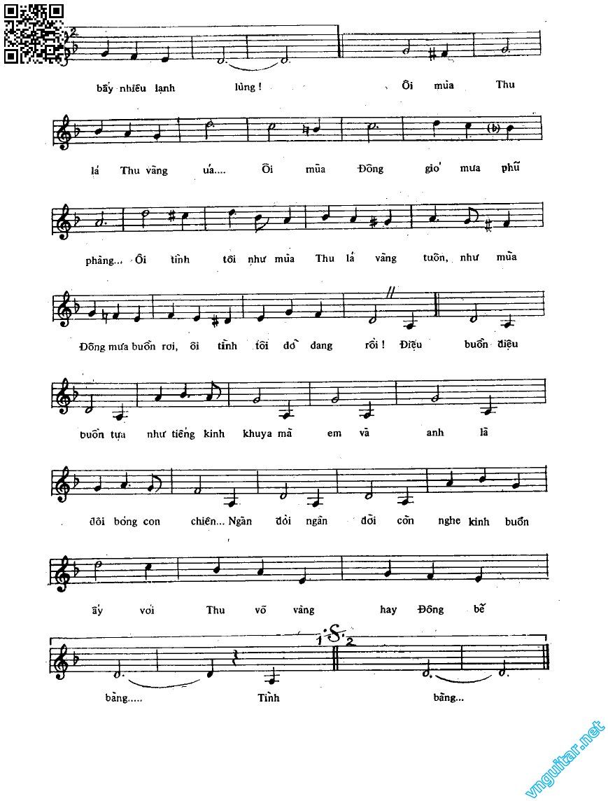 Page 2 of Sheet music PDF Điệu buồn dang dở - Hoàng Thi Thơ