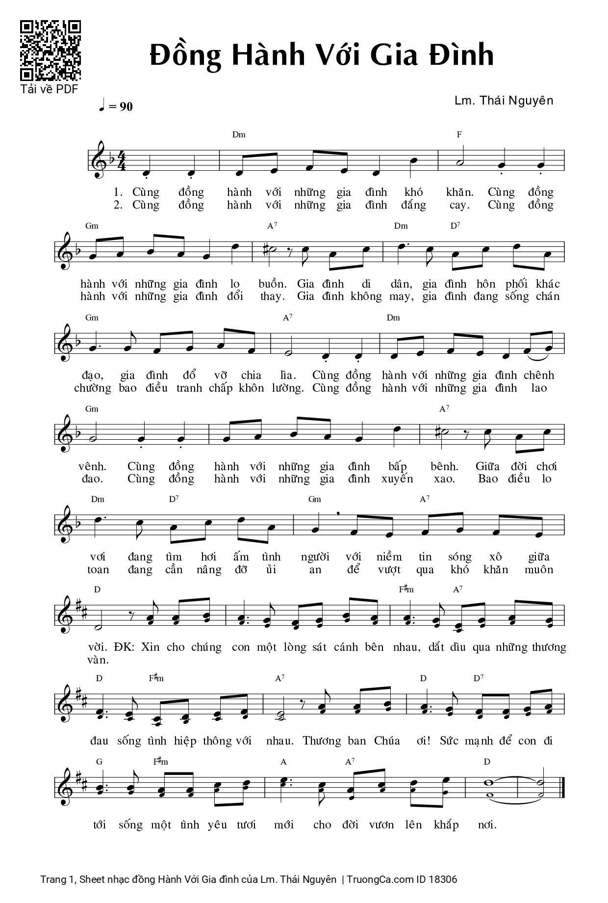 Sheet PDF of đồng Hành Với Gia đình