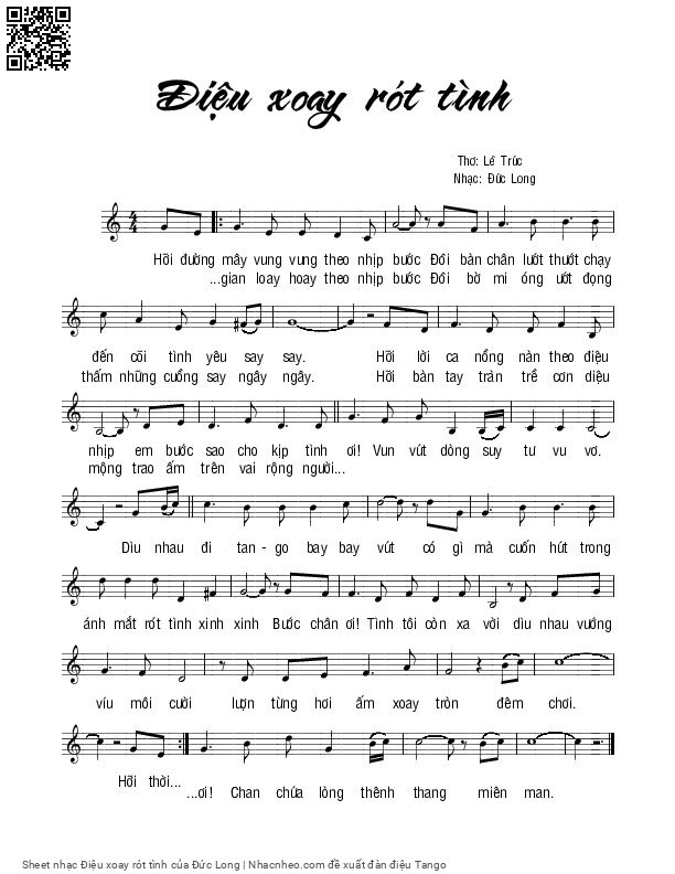 Page 1 of Sheet music PDF Điệu xoay rót tình - Đức Long