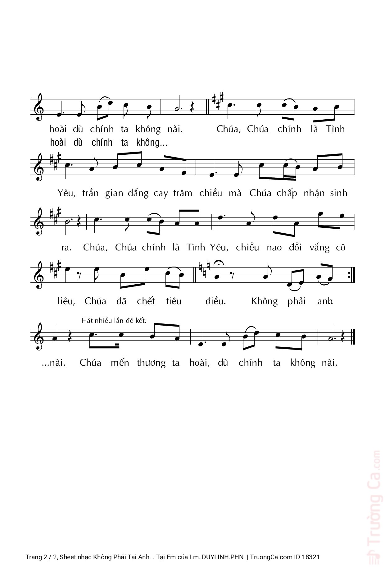 Không phải anh tài mà Chúa thương anh Không phải em duyên mà Chúa cũng yêu em, Trang 2