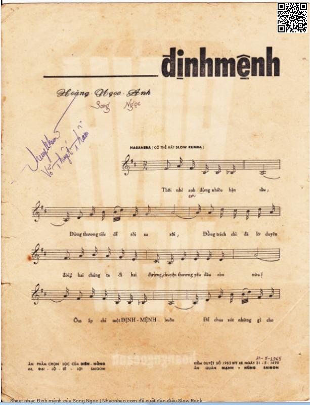 Page 3 of Sheet music PDF Định mệnh - Song Ngọc