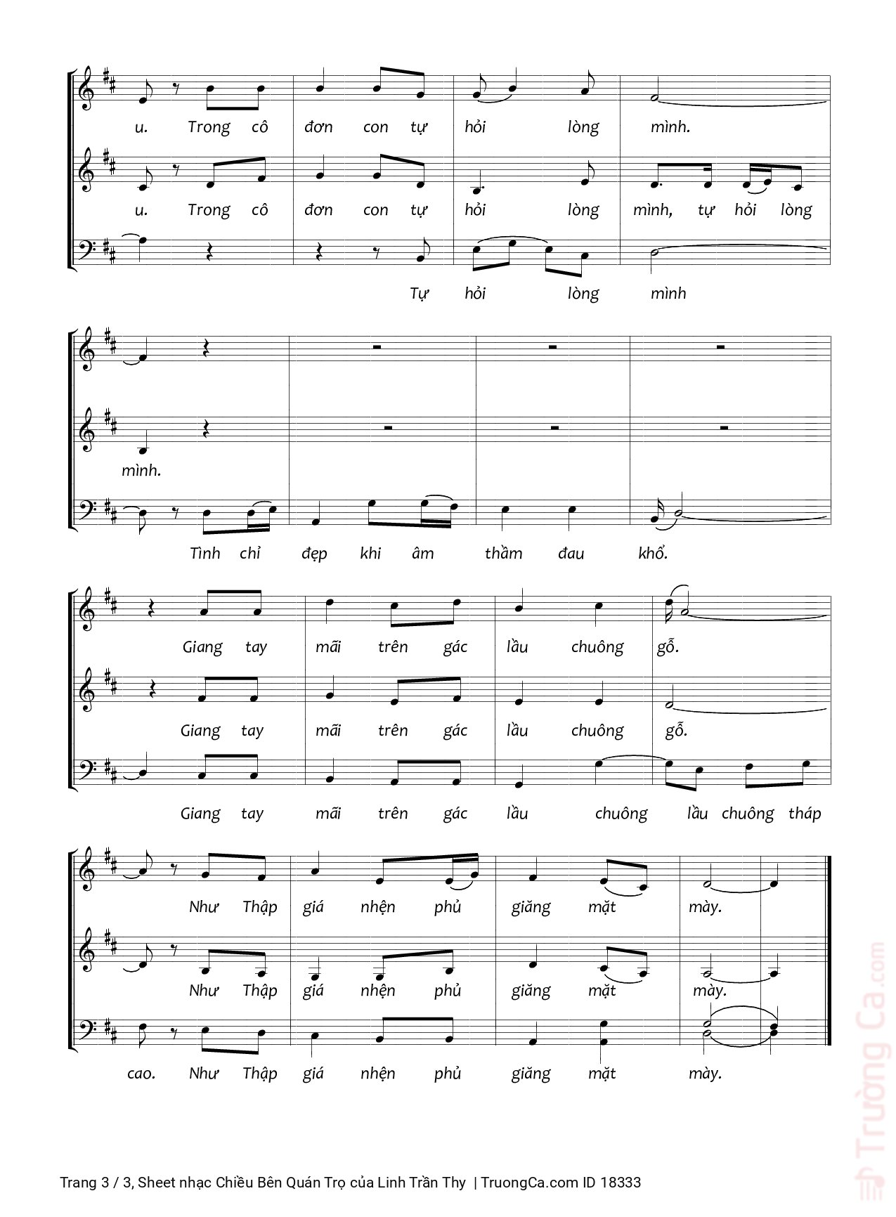 Page 3 of Sheet music PDF Chiều Bên Quán Trọ - Linh Trần Thy