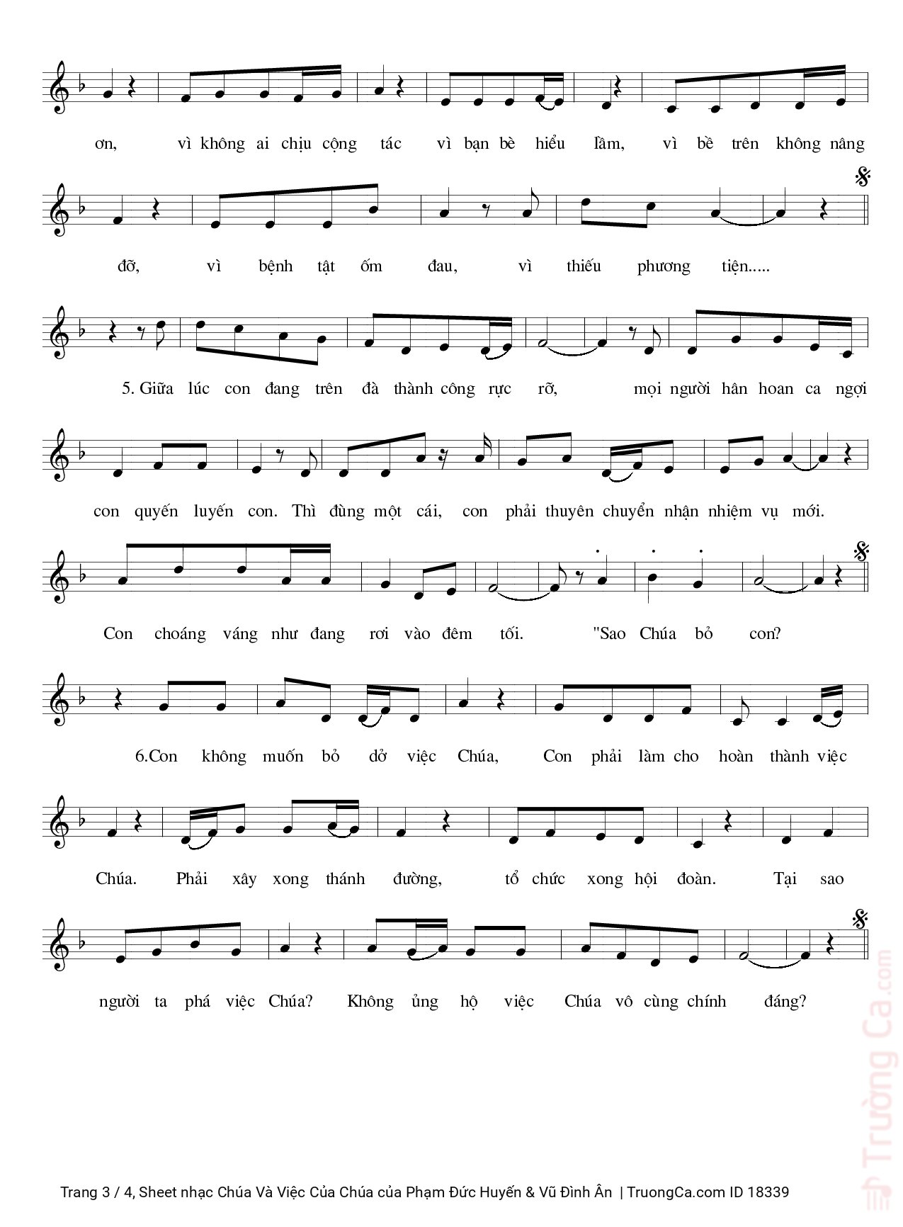 Page 3 of Sheet music PDF Chúa Và Việc Của Chúa - Phạm Đức Huyến & Vũ Đình Ân
