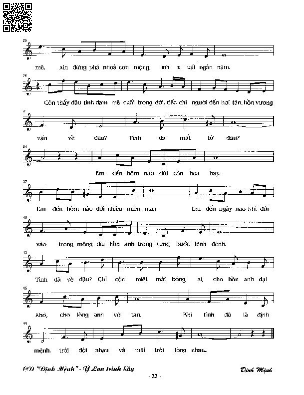 Page 2 of Sheet music PDF Định mệnh - Nguyễn Đình Phùng