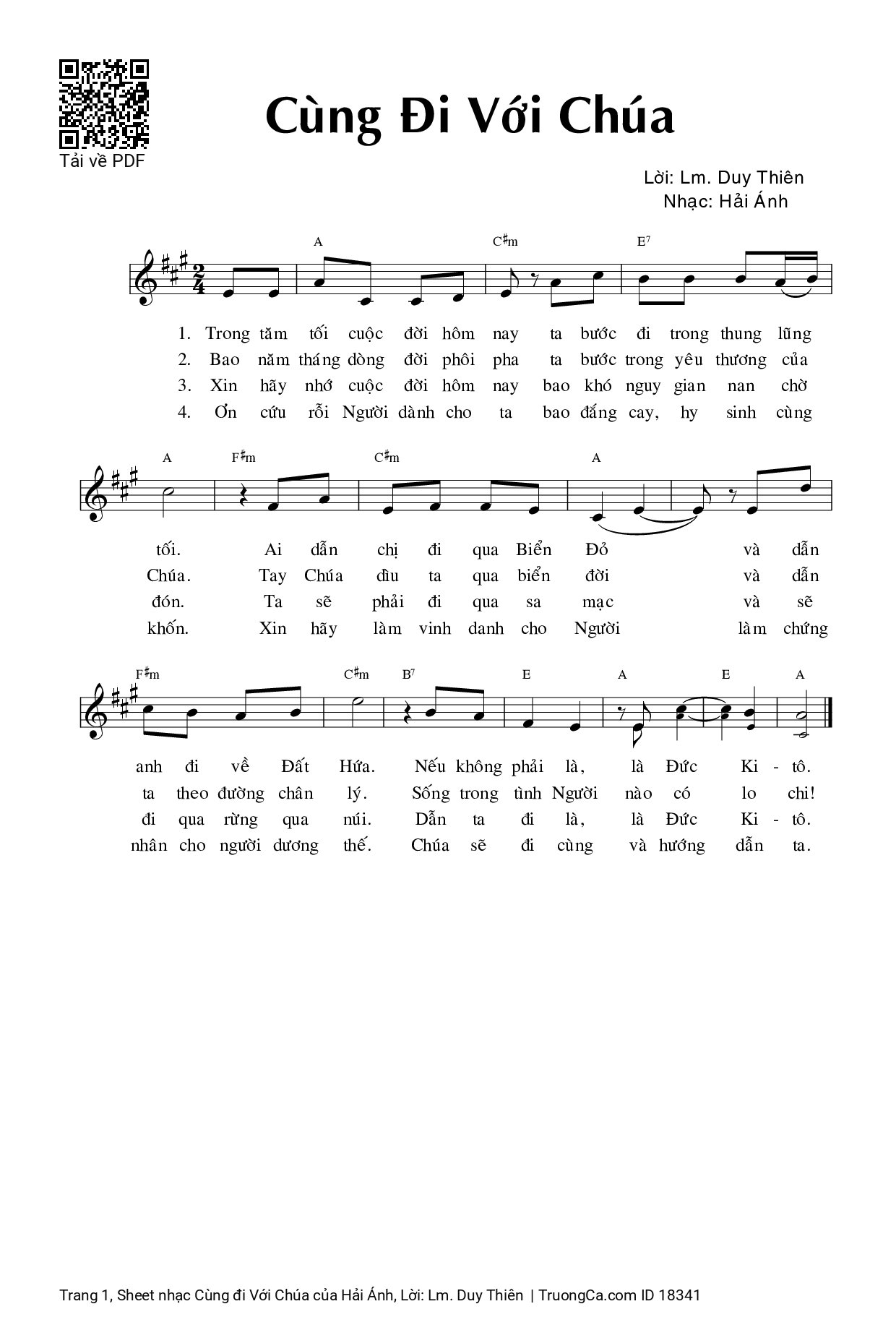 Sheet PDF of Cùng đi Với Chúa