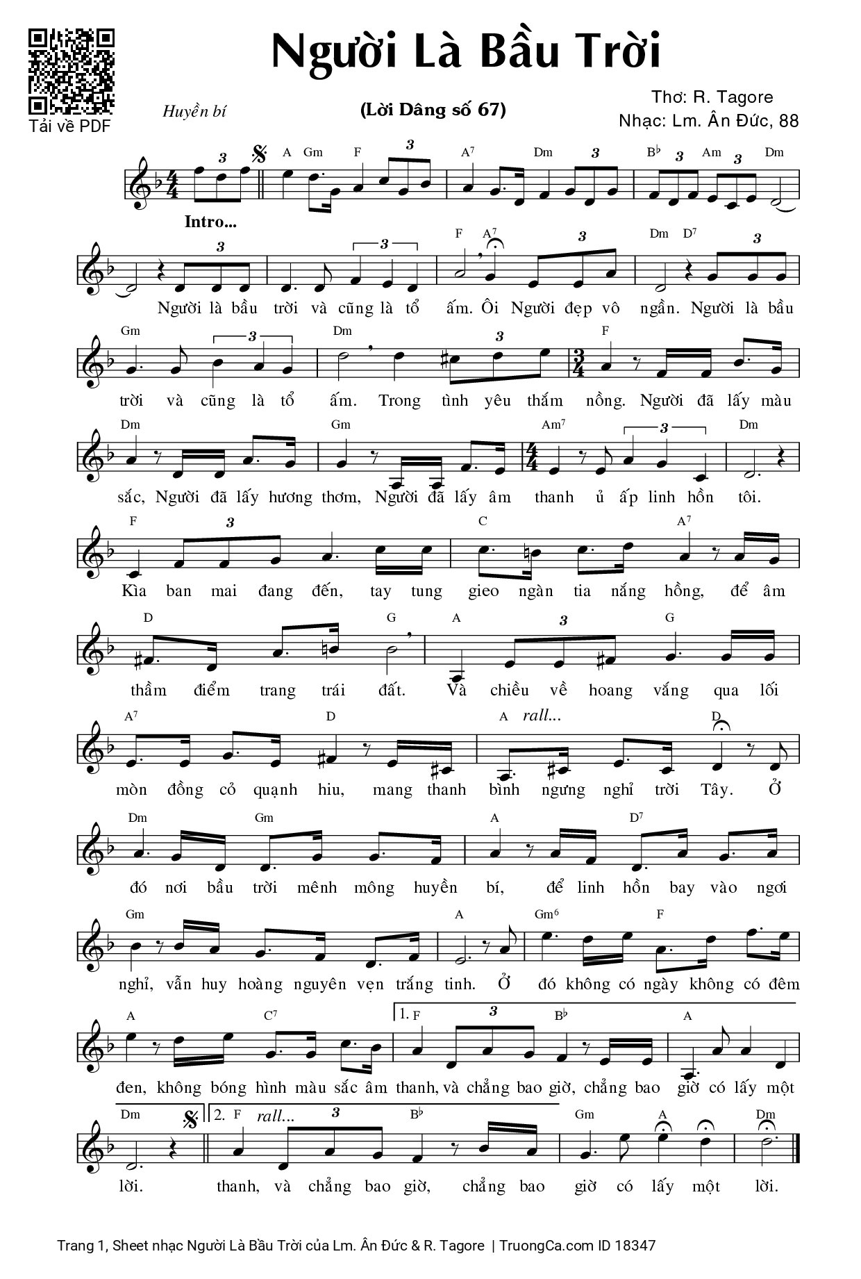 Sheet PDF of Người Là Bầu Trời