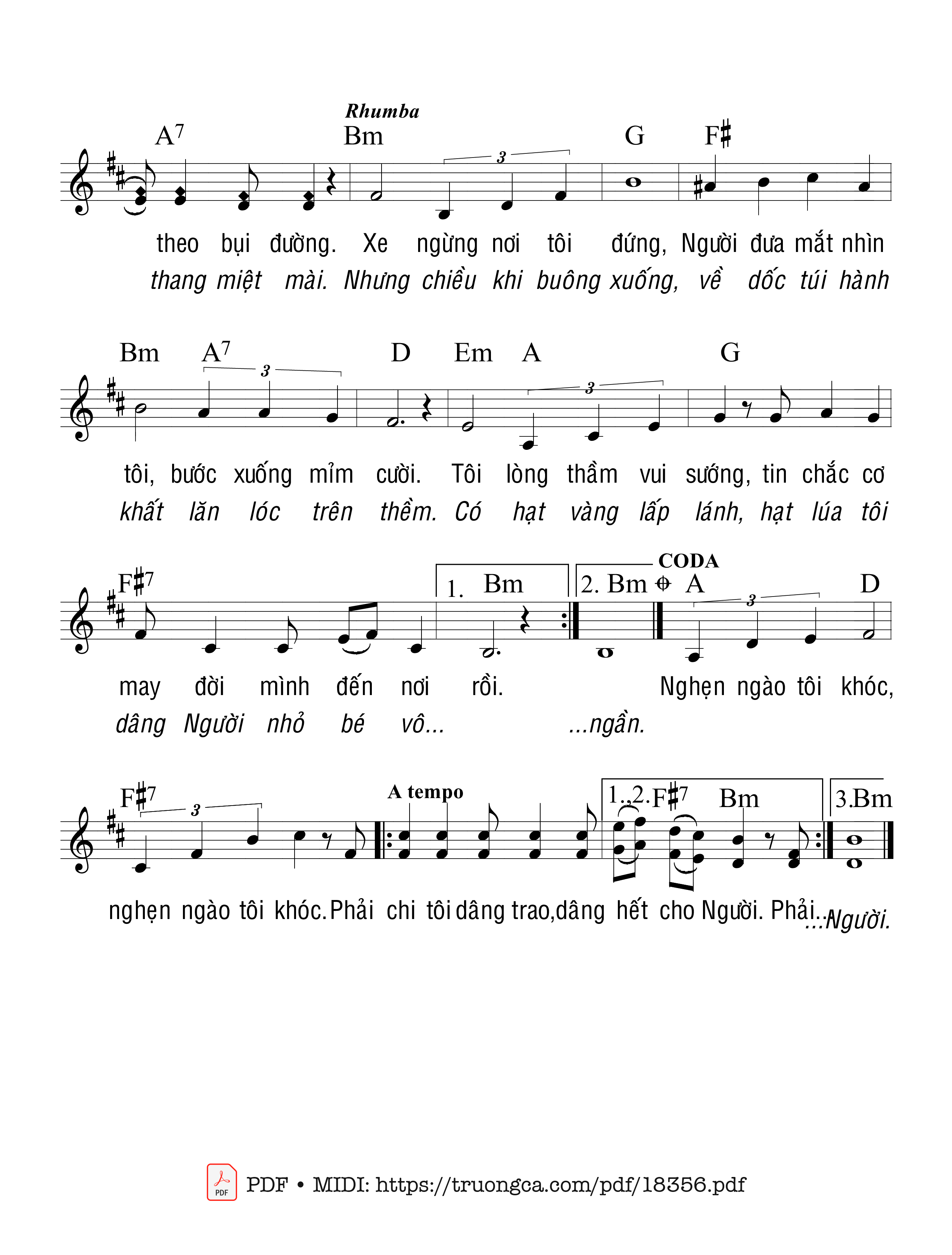 Page 2 of Sheet music PDF Hạt Lúa Dâng Người - Lm Ân Đức