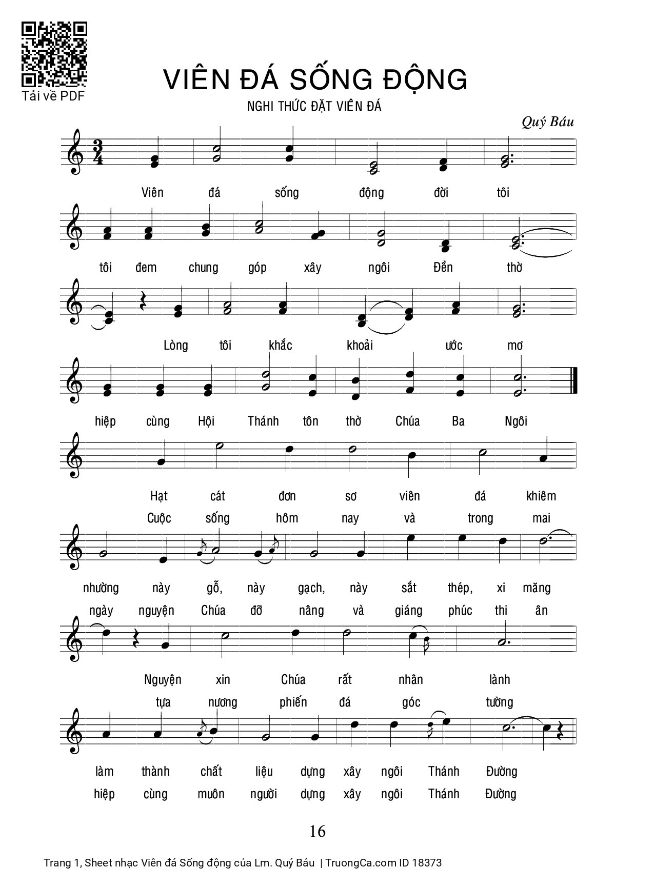 Sheet PDF of Viên đá Sống động