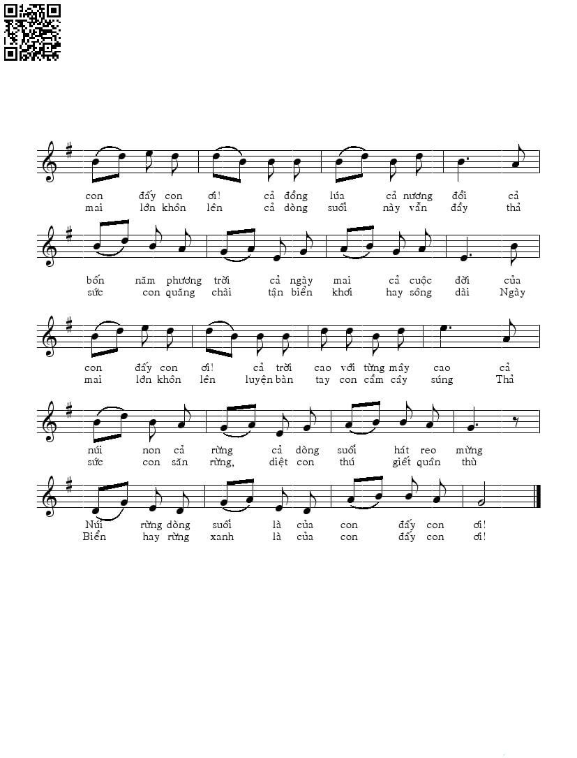 Page 2 of Sheet music PDF Địu con đi nhà trẻ - Đào Ngọc Dung