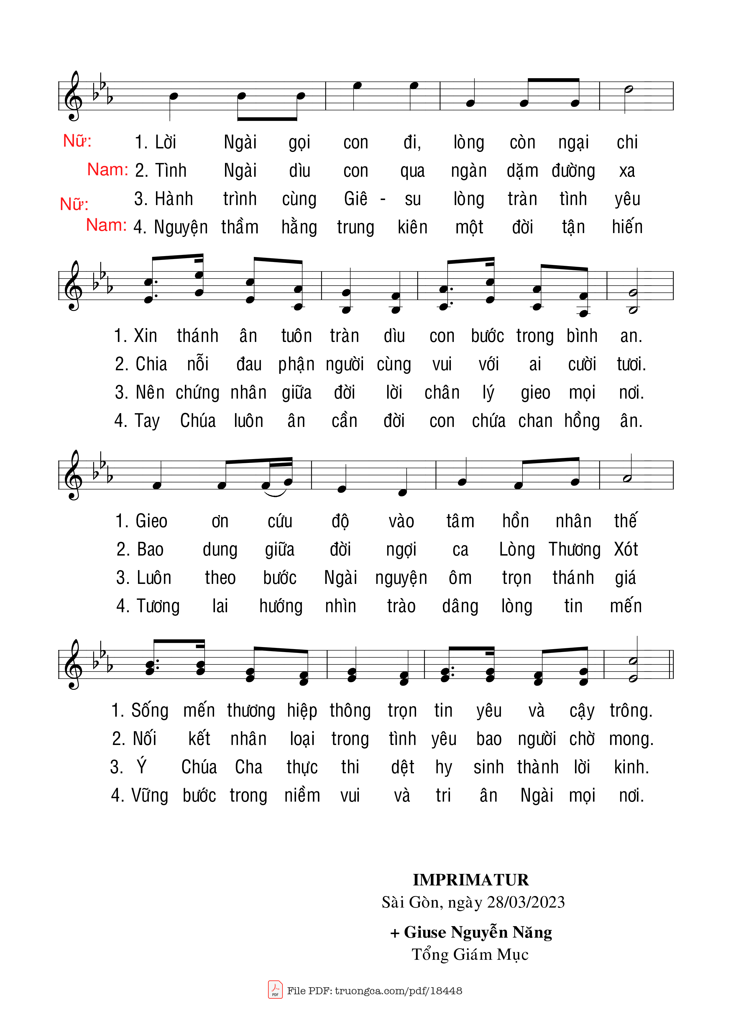 Page 2 of Sheet music PDF Đi Trong Thần Khí - Cung Trầm