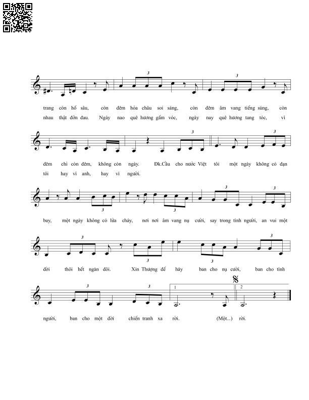 Page 2 of Sheet music PDF Đó quê hương tôi - Vĩnh Điện