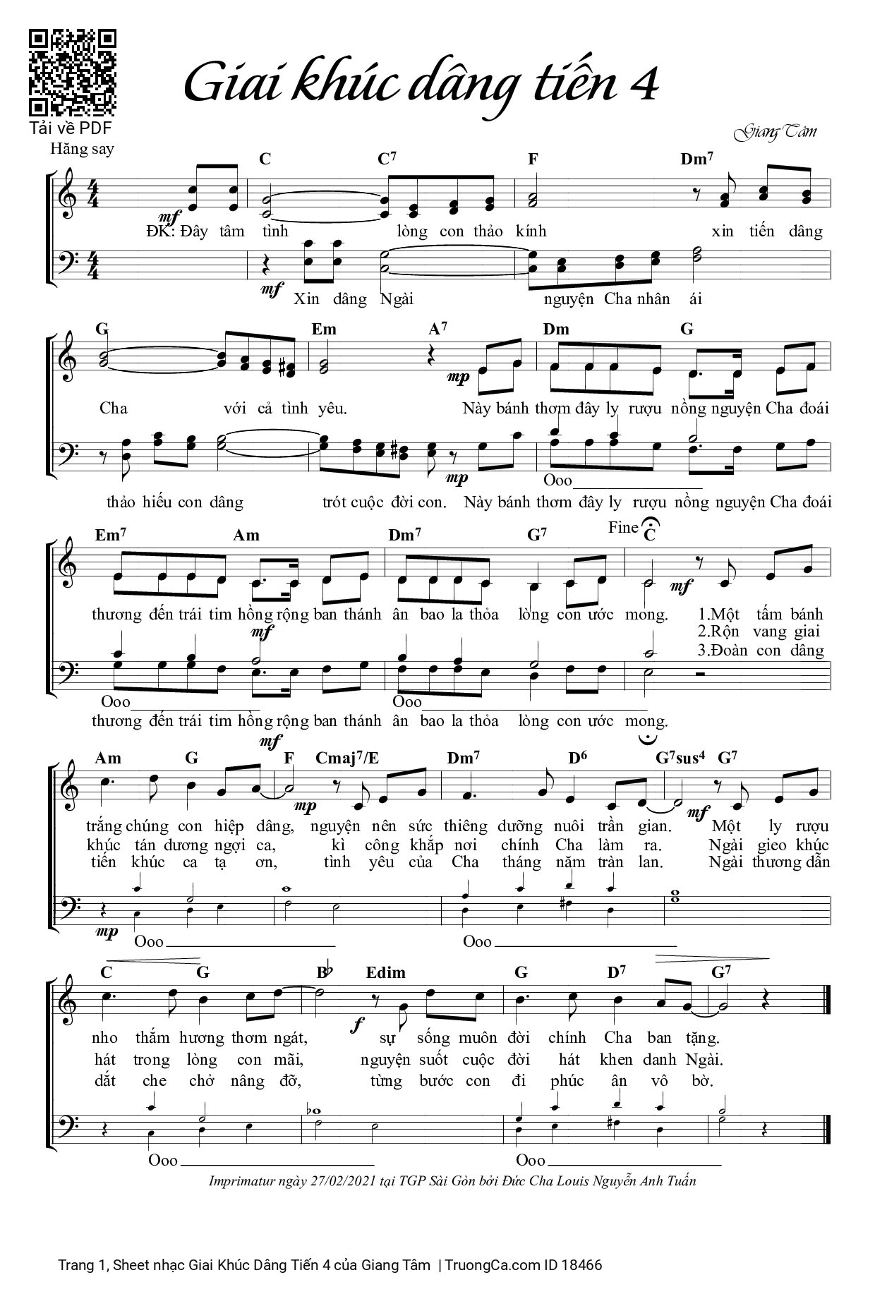 Sheet PDF of Giai Khúc Dâng Tiến 4
