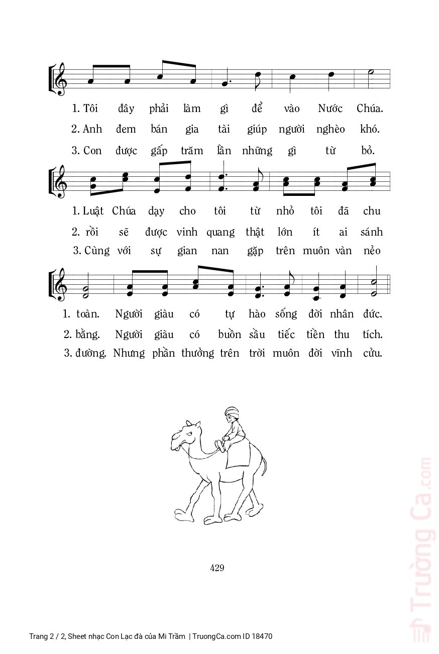 Page 2 of Sheet music PDF Con Lạc đà - Mi Trầm