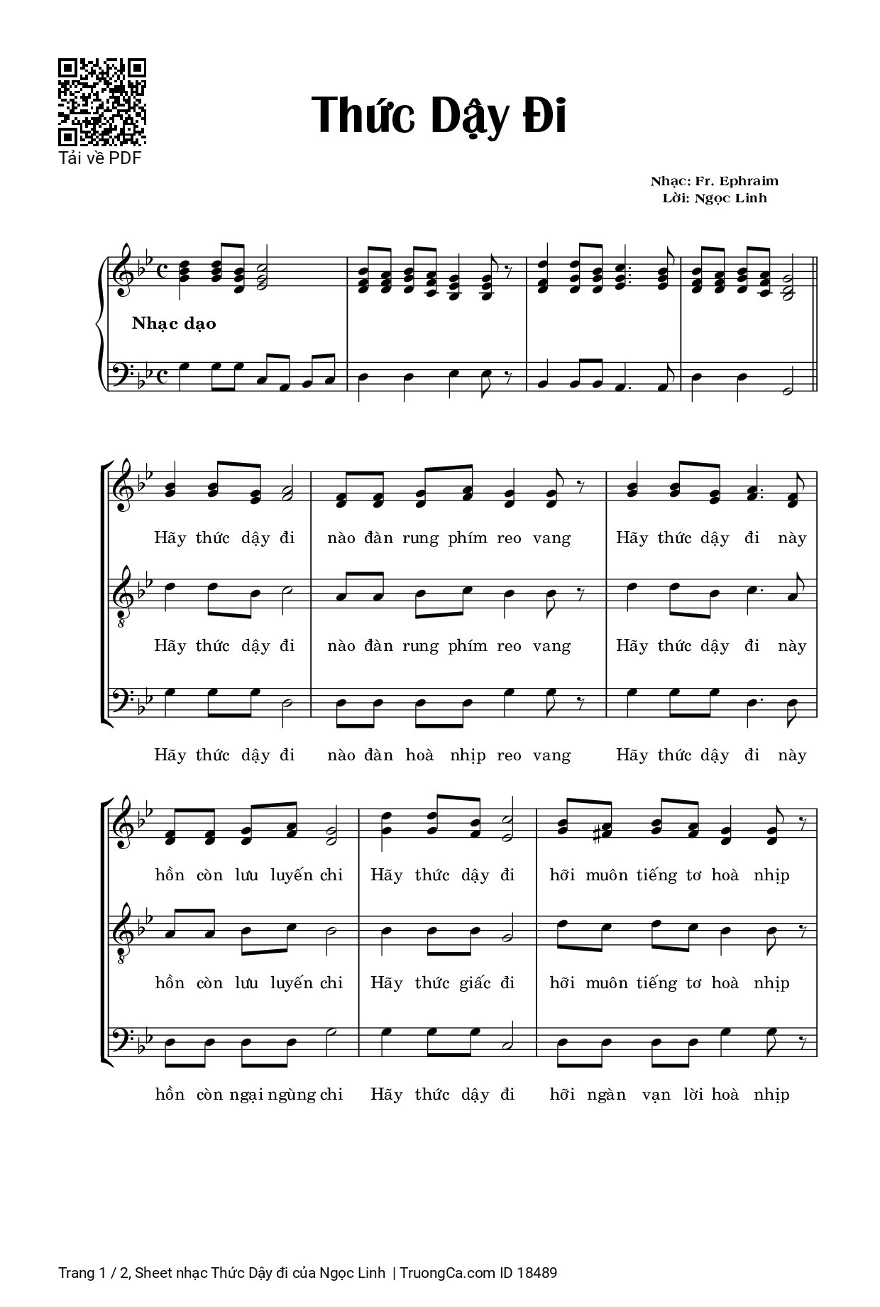 Sheet PDF of Thức Dậy đi