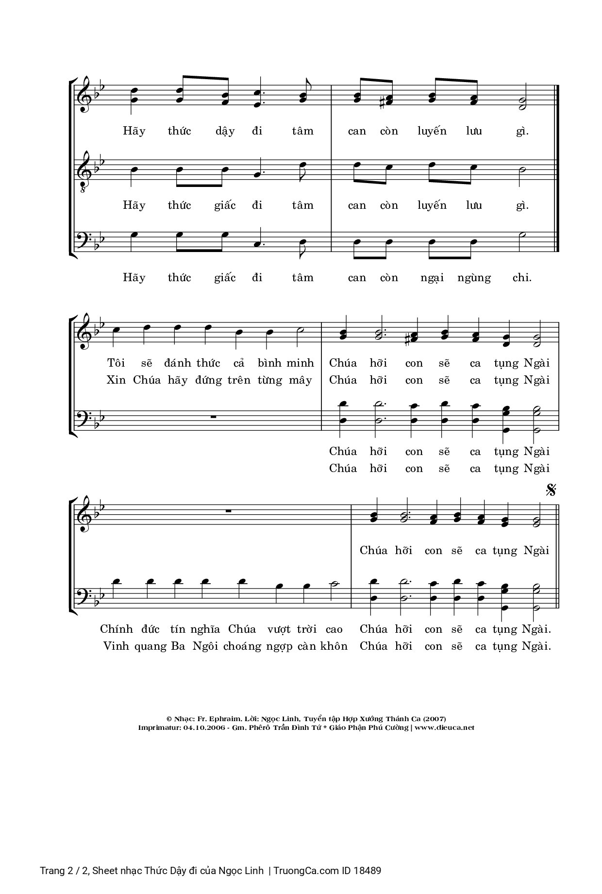 Page 2 of Sheet music PDF Thức Dậy đi - Ngọc Linh