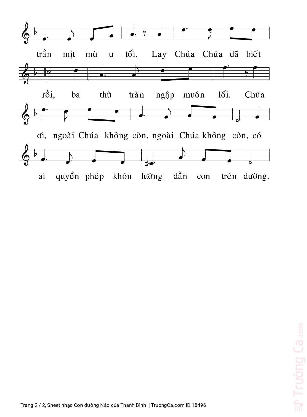 Page 2 of Sheet music PDF Con đường Nào - Thanh Bình