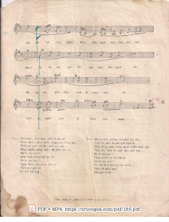 Page 3 of Sheet music PDF Bà mẹ quê - Phạm Duy