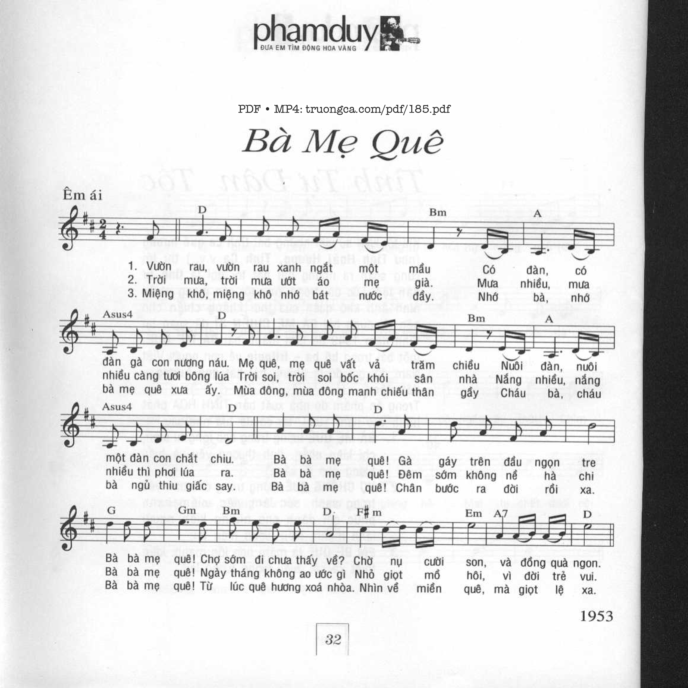 Page 5 of Sheet music PDF Bà mẹ quê - Phạm Duy