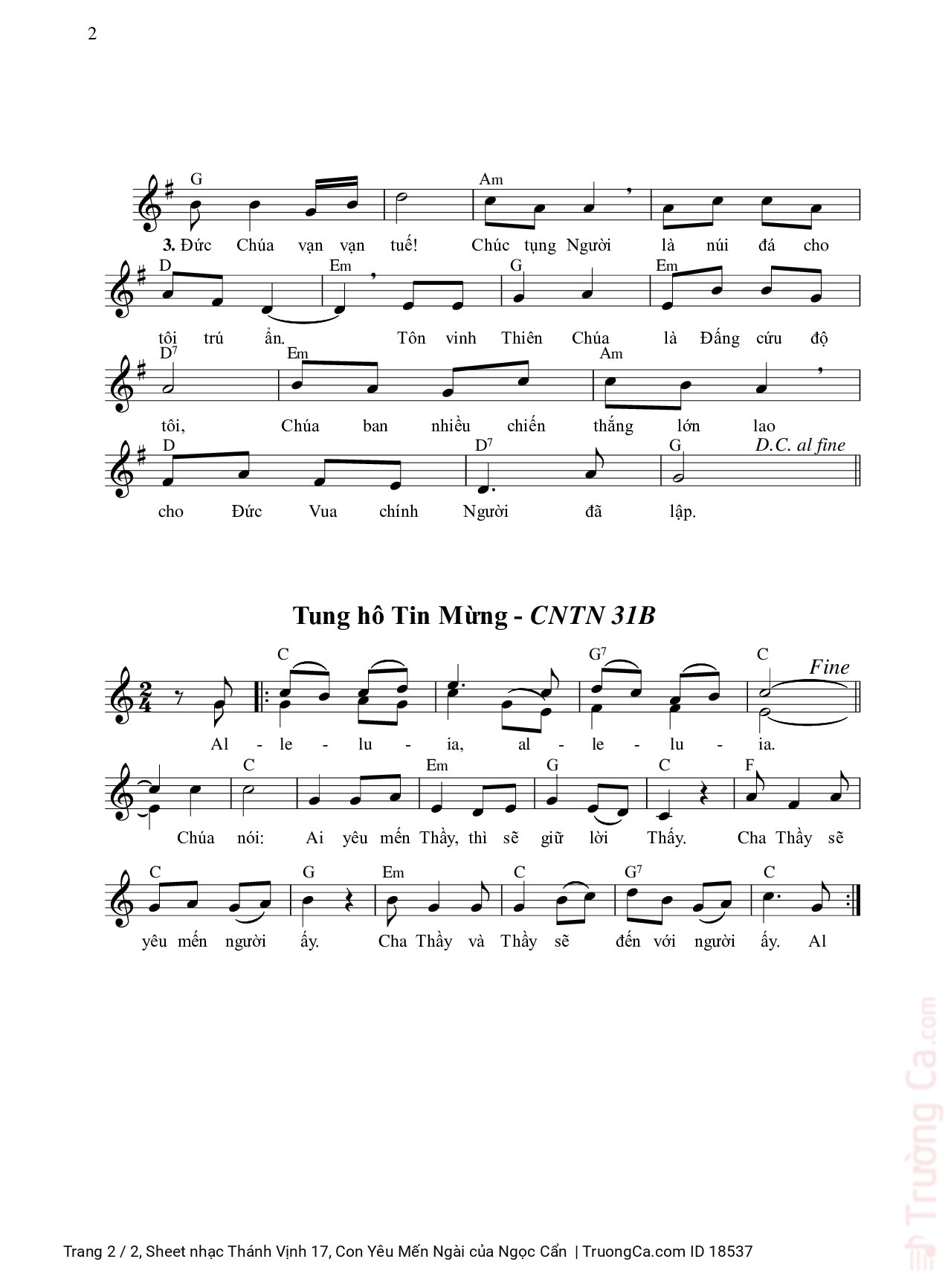 Con yêu mến Ngài lạy Chúa là sức mạnh của con, Trang 4