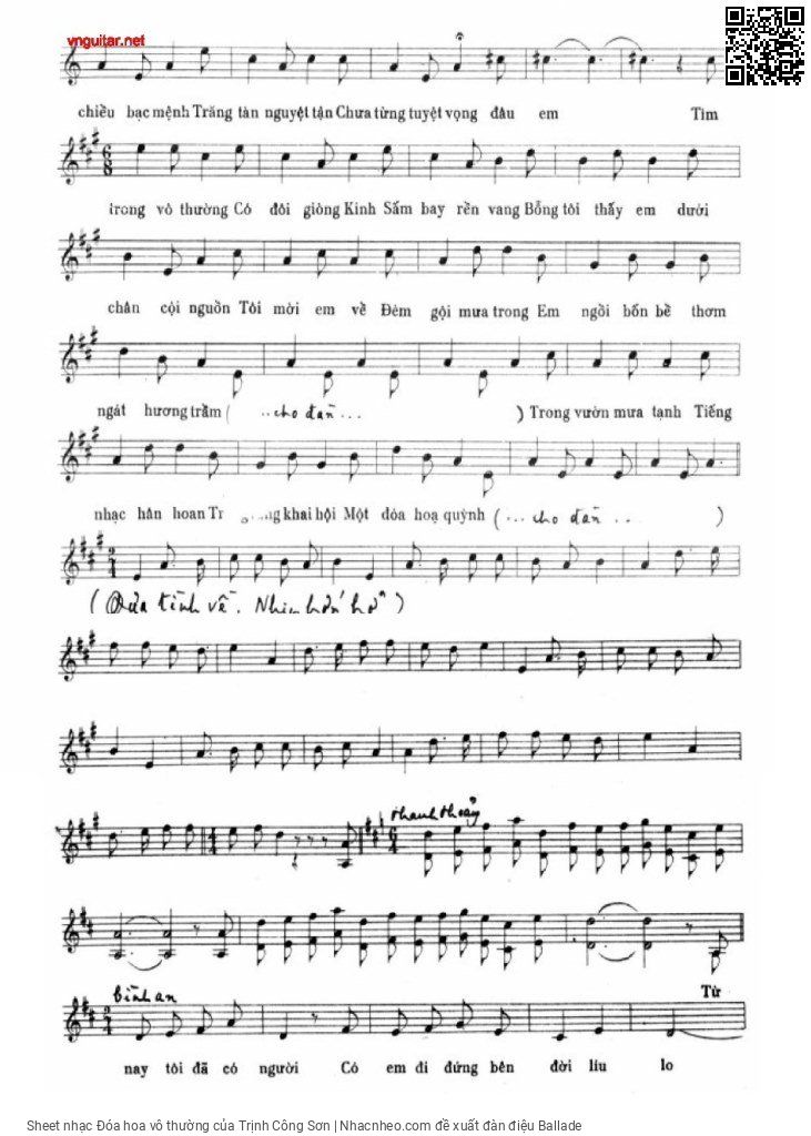Page 2 of Sheet music PDF Đóa hoa vô thường - Trịnh Công Sơn